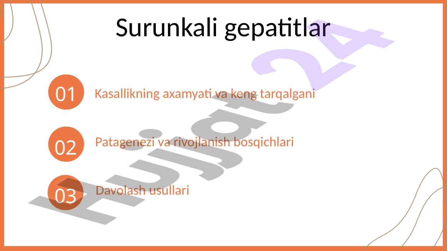 Surunkali gepatitlar: axamiyati va davolash usullari
