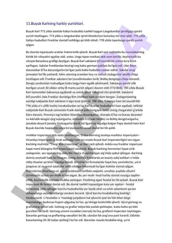 Buyuk karlning harbiy yurishlari tarixi