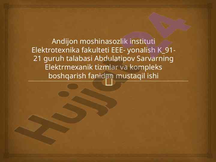 Energiyani samarali foydalanish imkoniyatlari