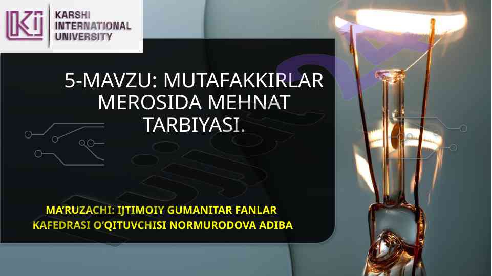 Mutafakkirlar merosida mehnat tarbiyasi