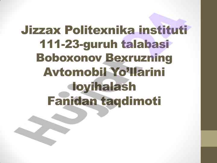 Avtomobil yo'llarini loyihalashning tarixiy rivojlanishi