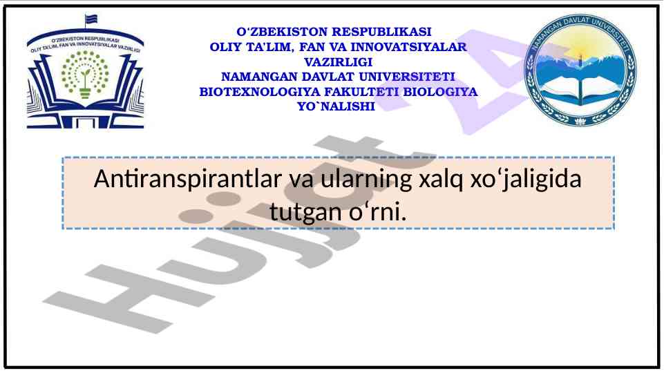 Antiranspirantlar Va Xalq Xo‘jaligida Tutgan O‘rni