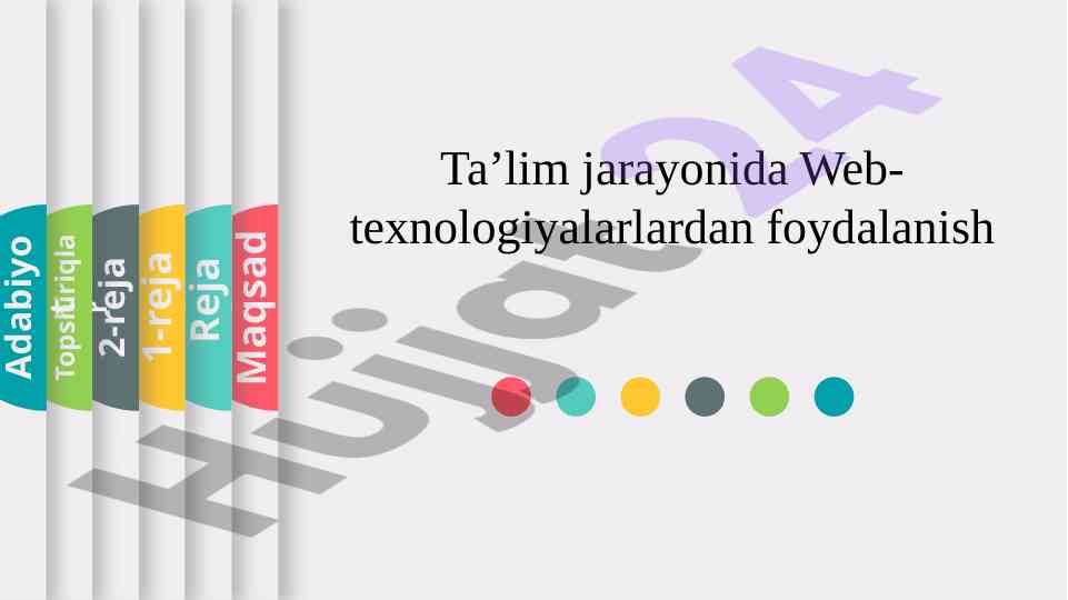 Web texnologiyalarini foydalanish: internet va lokal tarmoqlar