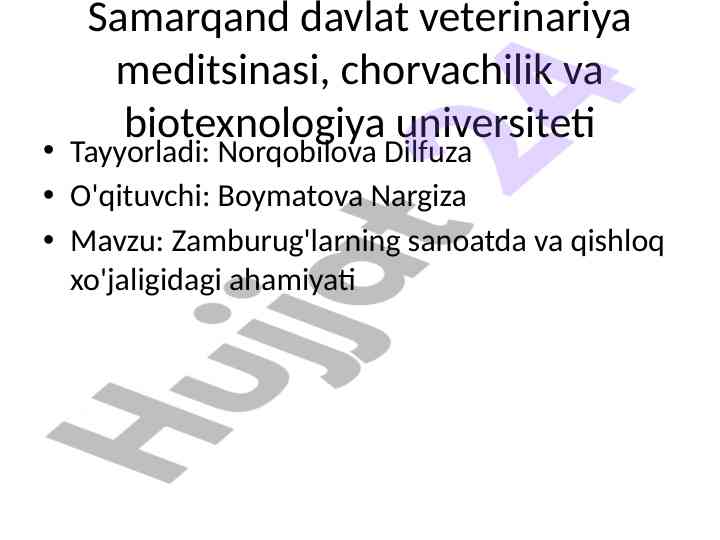 Zamburug'larning sanoatda va qishloq xo'jaligidagi ahamiyati
