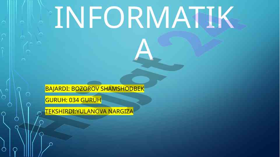 Internet texnologiyalari turlari va it aloqa innovatsiyasi