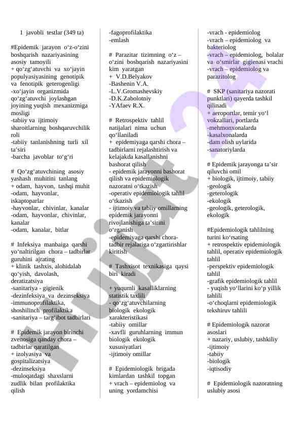 Epidemik jarayon o‘z-o‘zini boshqarish nazariyasi