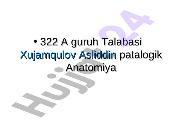 Yurak ishemik kasalliklari haqida ma'ruza