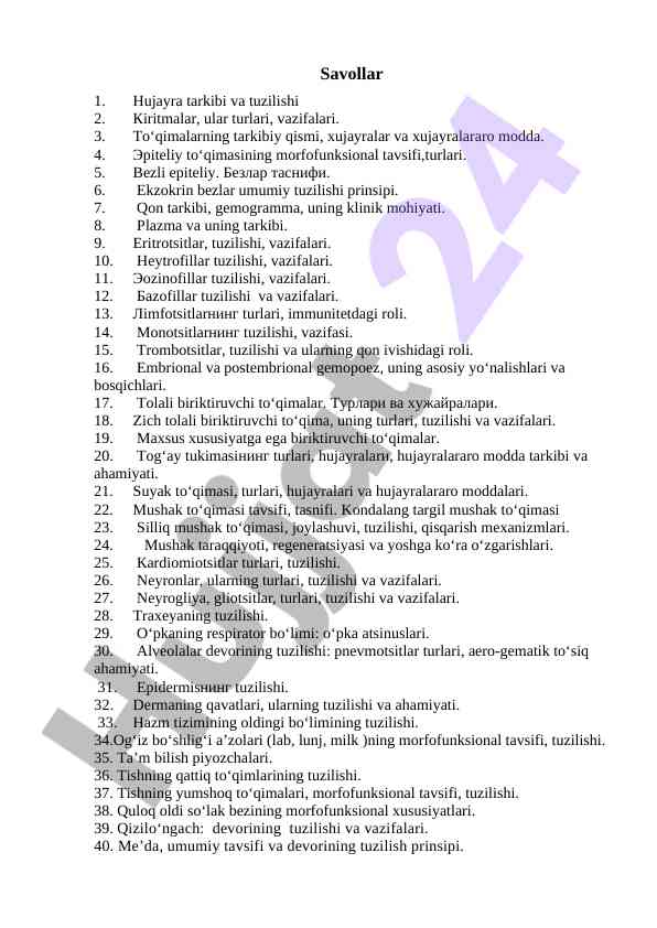 Hujayra tarkibi va tuzilishi haqida ma'lumotlar