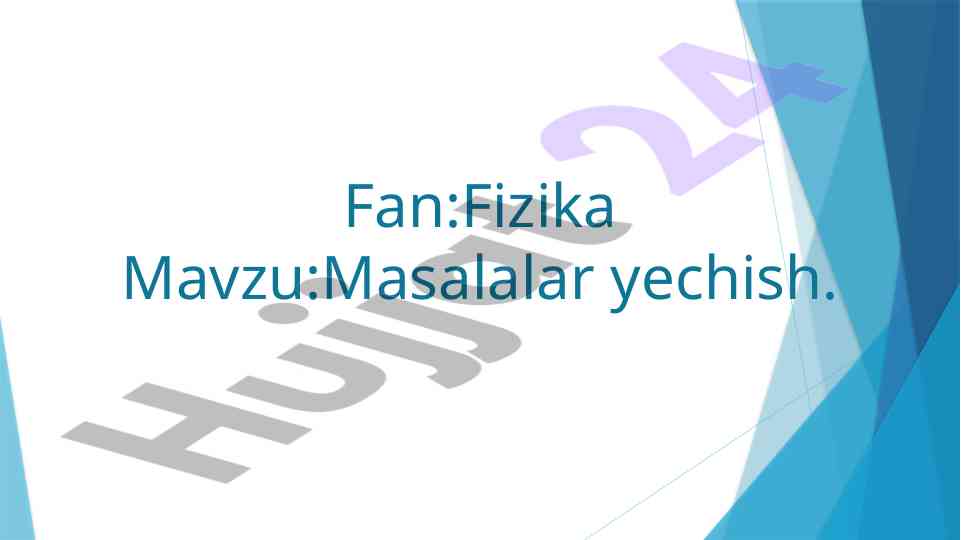 Lokomotiv poyezdida bosim hisoblash masalalari