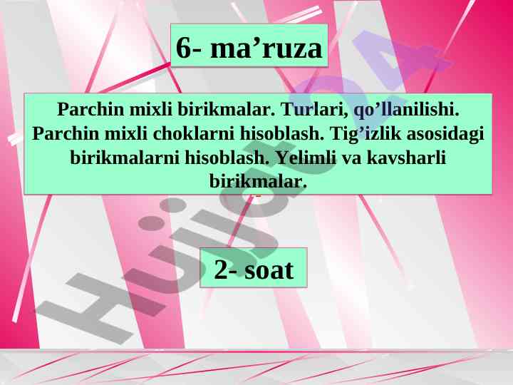 Parchin mixli birikmalarni hisoblash usullari