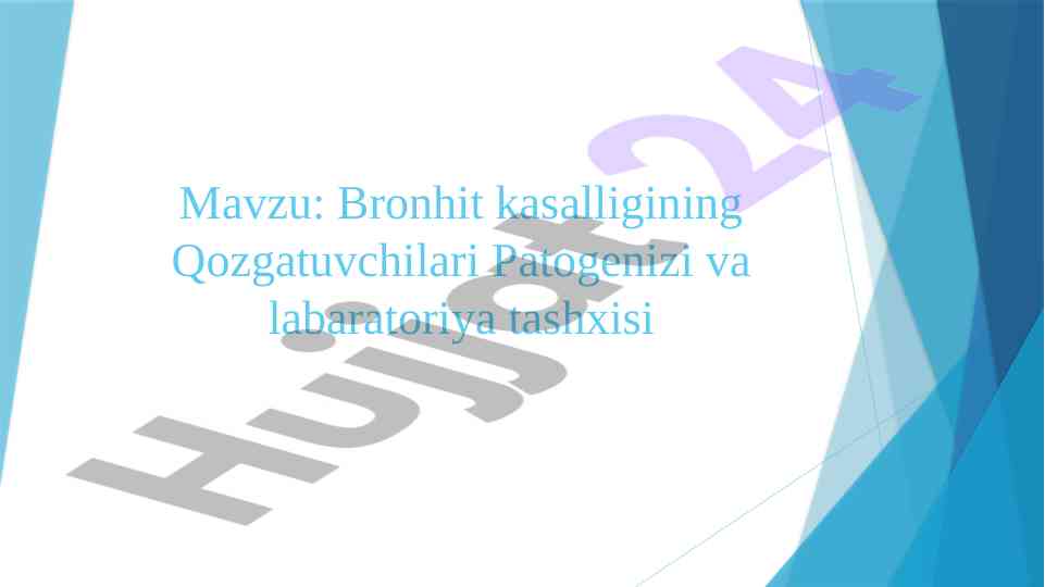 Bronhit kasalligining patogenizi va diagnostika