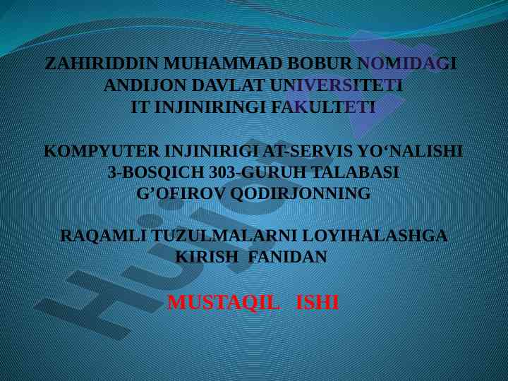 Raqamli tuzulmalarda xavfsizlikni ta'minlash yechimlari