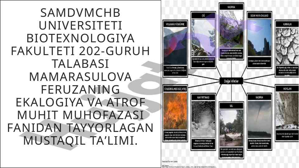 Atmosferadagi global o'zgarishlar va iqlim o'zgarishlari