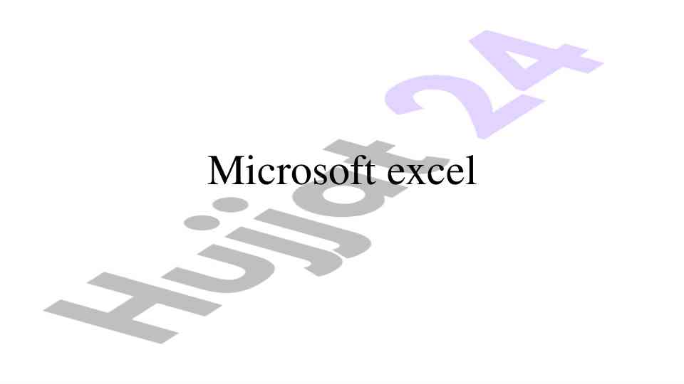 Microsoft excel dasturiga kirish va foydalanish