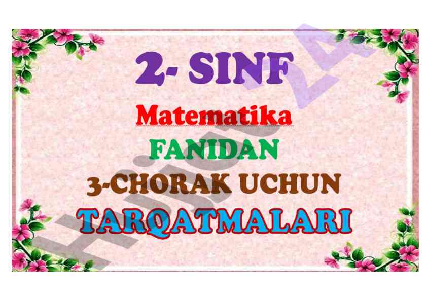 Taqdimotlar mavzulashtirilgan 3-chorak uchun
