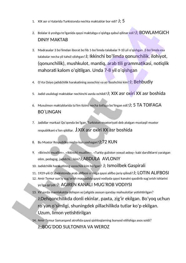 Xix asrda turkistondagi maktab tizimi