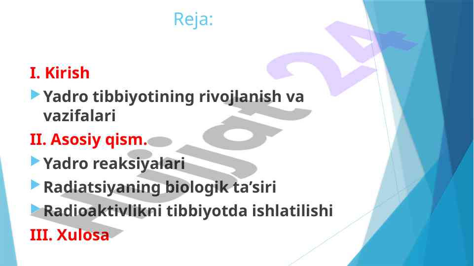 Yadro tibbiyotining rivojlanishi va vazifalari