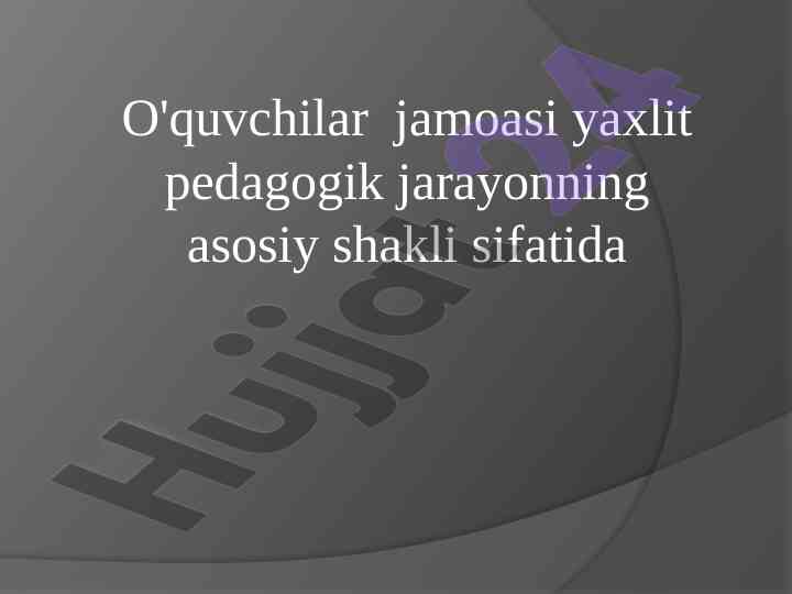 Sinf rahbarining o'quvchilarni tarbiyalash faoliyati
