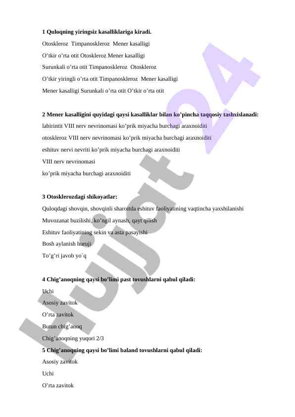 Otoskleroz va mener kasalliklari haqida ma'lumotlar