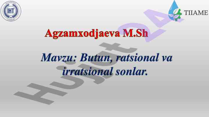 Butun sonlar va ratsional irratsional tushunchalar