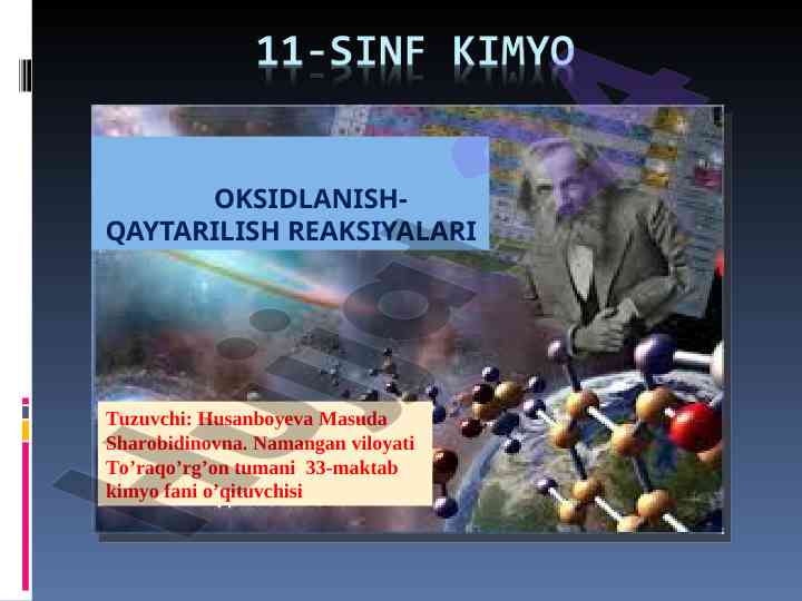 Oksidlanish-qaytarilish reaksiyalari tahlili