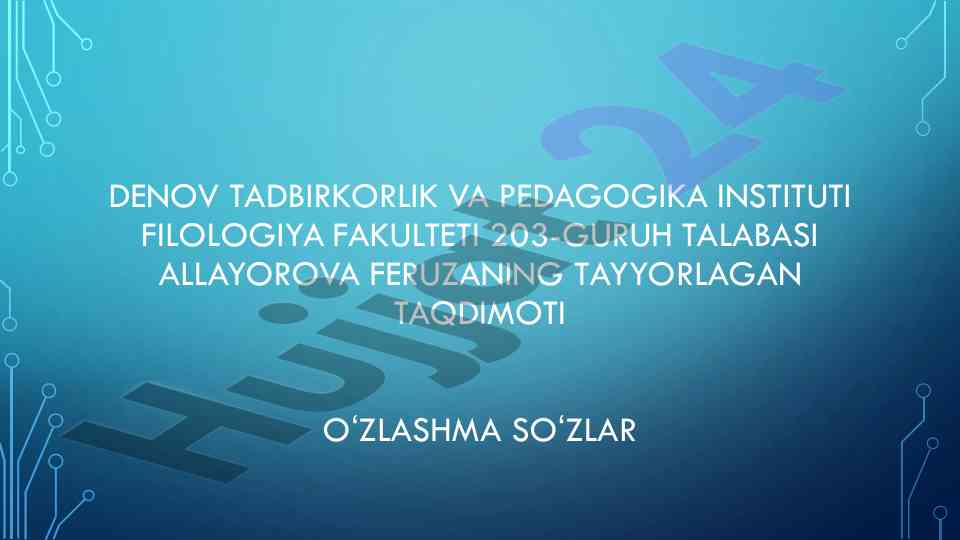 O'zlashma so'zlar taqdimoti va ularning tarixi