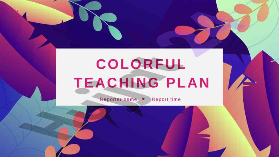 Colorful teaching plan for effective education