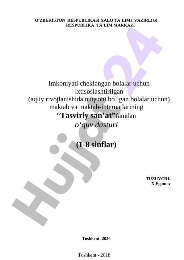 Imkoniyati cheklangan bolalar uchun tasviriy san’at dasturi
