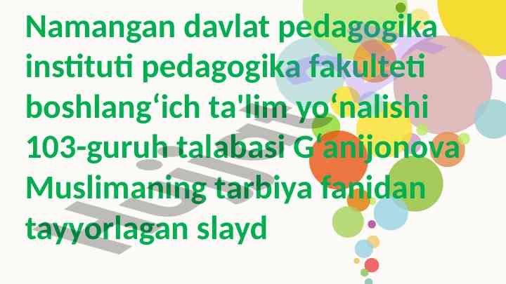 4-sinf tarbiya darsligini o‘rganish