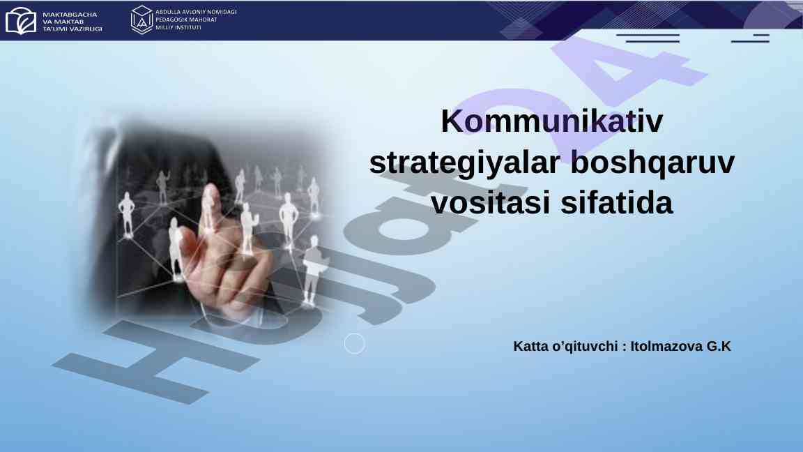 Kommunikativ strategiyalar boshqaruv vositasi sifatida