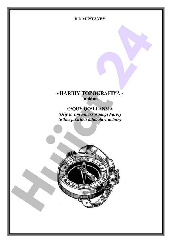 Harbiy topografiya fanidan o‘quv qo‘llanma