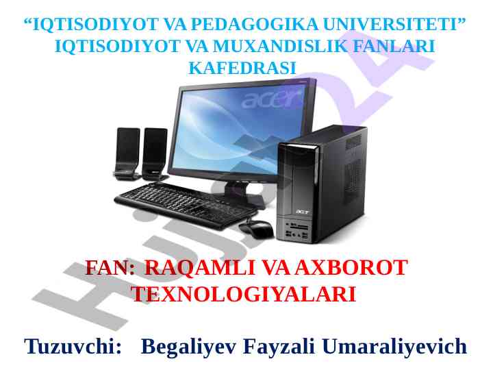 Axborot texnologiyalarining infratuzilmasi tahlili