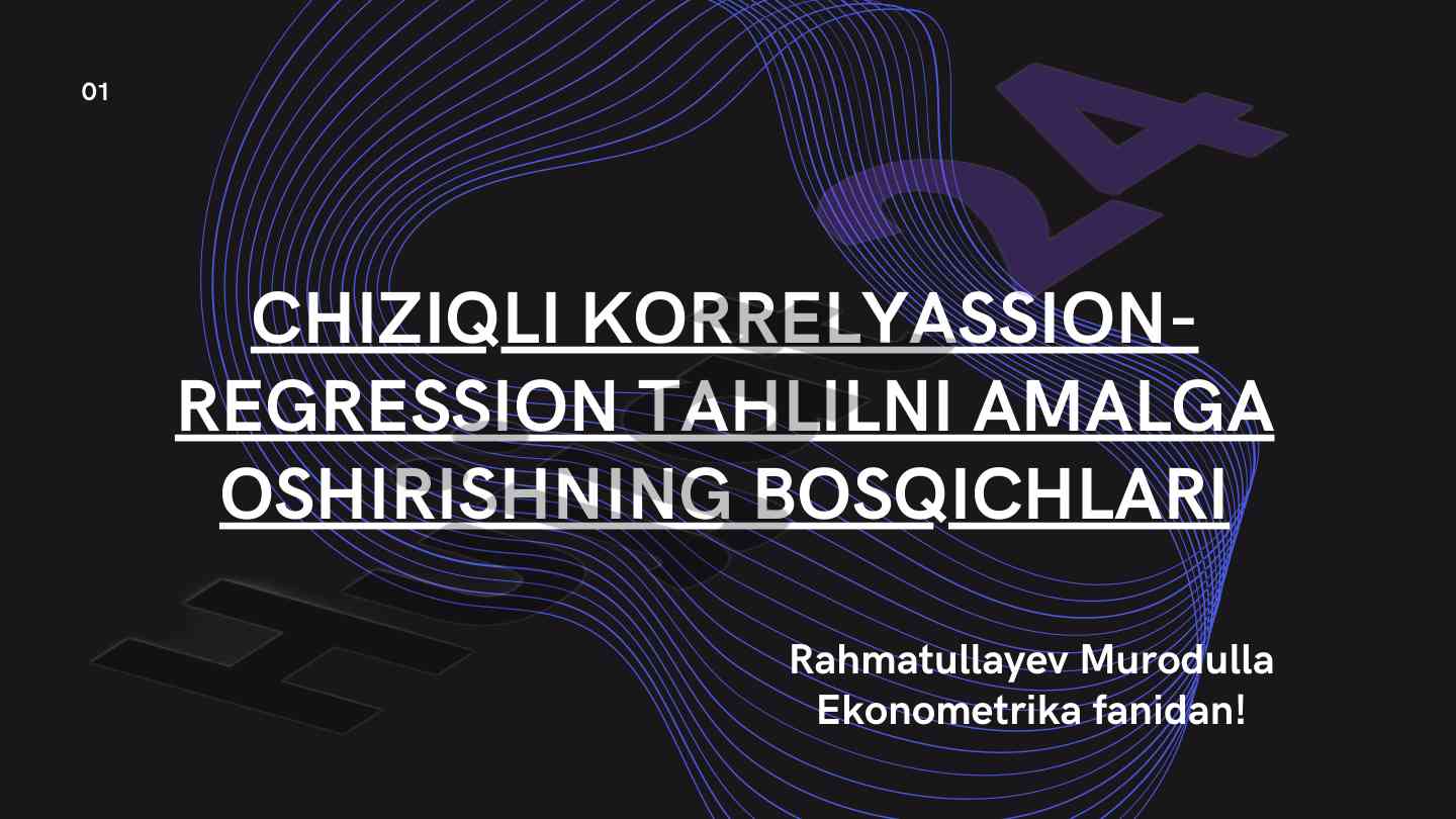 Chiziqli korrelyatsion-regressiya tahlil bosqichlari