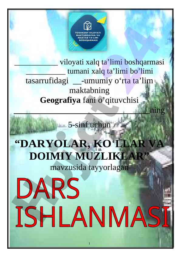 Daryolar, ko‘llar va doimiy muzliklar