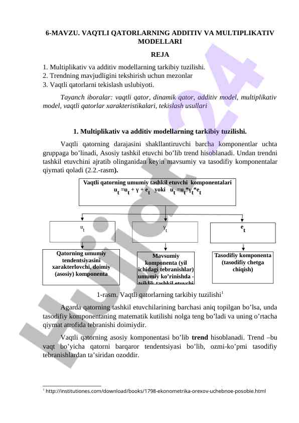 VAQTLI QATORLARNING MODDELLARI