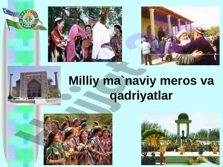 Milliy ma`naviy meros va qadriyatlar tahlili