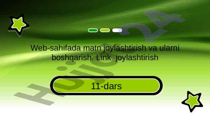 Veb-sahifada matn boshqarish va joylashtirish