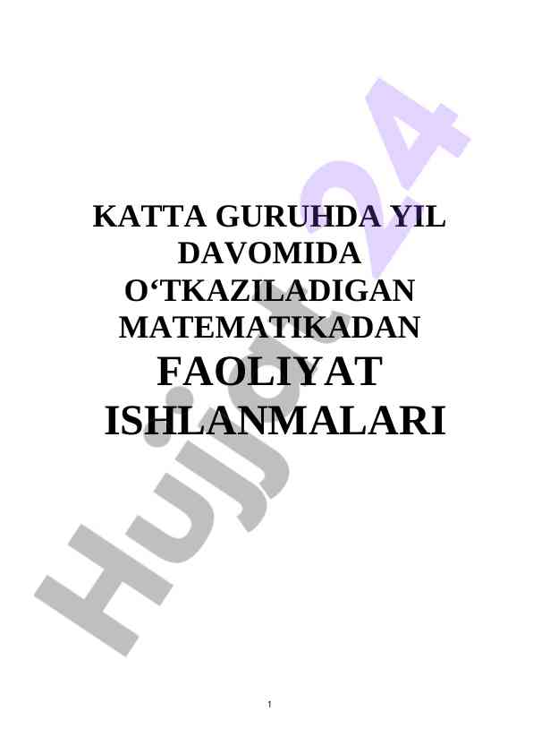 Matematika darslari 1-10 gacha sonlar bo‘yicha
