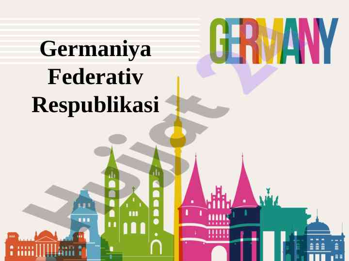 Germaniya federativ respublikasi iqtisodiy geografiyasi