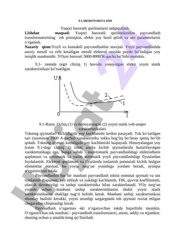 Yuqori haroratli qurilmalarda payvandlash tahlili