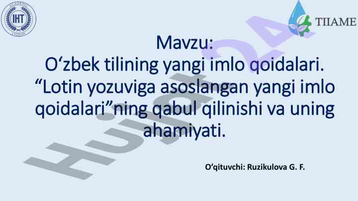 O‘zbek tilining yangi imlo qoidalari tahlili