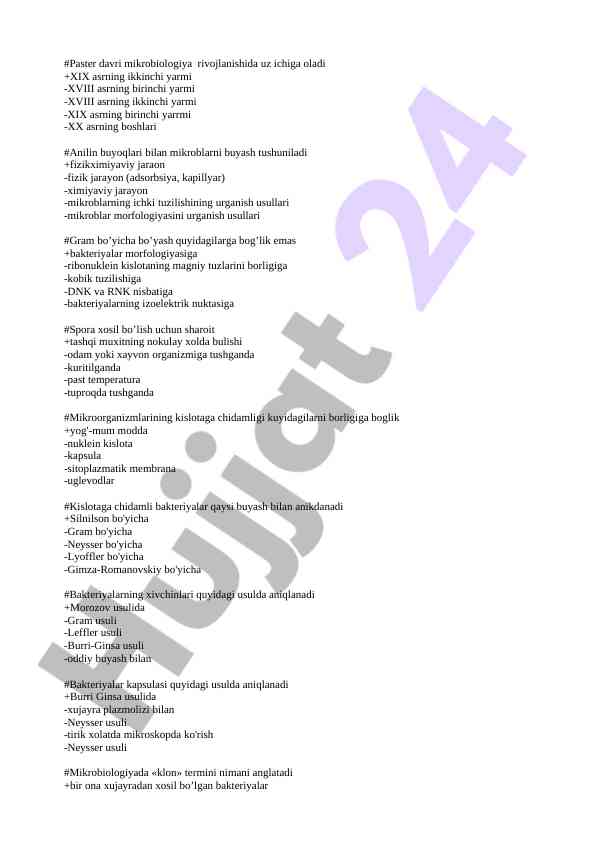 Mikrobiologiya rivojlanishi va bakteriyalarni buyash