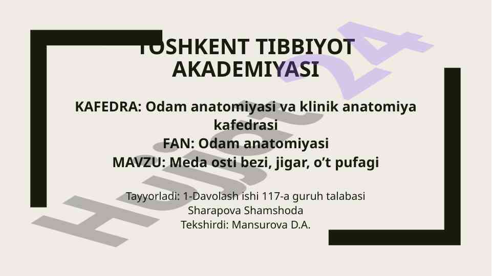 Meda osti bezi anatomik-fiziologik xususiyatlari
