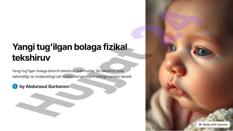 Yangi tug'ilgan bola fizikal tekshiruvi muammolari