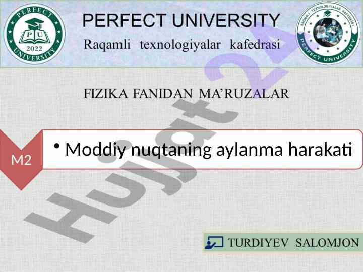 Aylanma harakat va tezlik kinematikasi