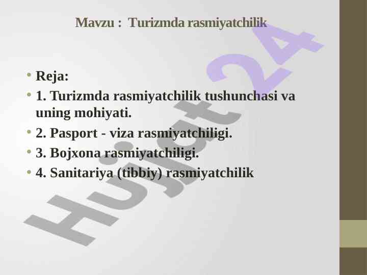 Turizmda rasmiyatchilik