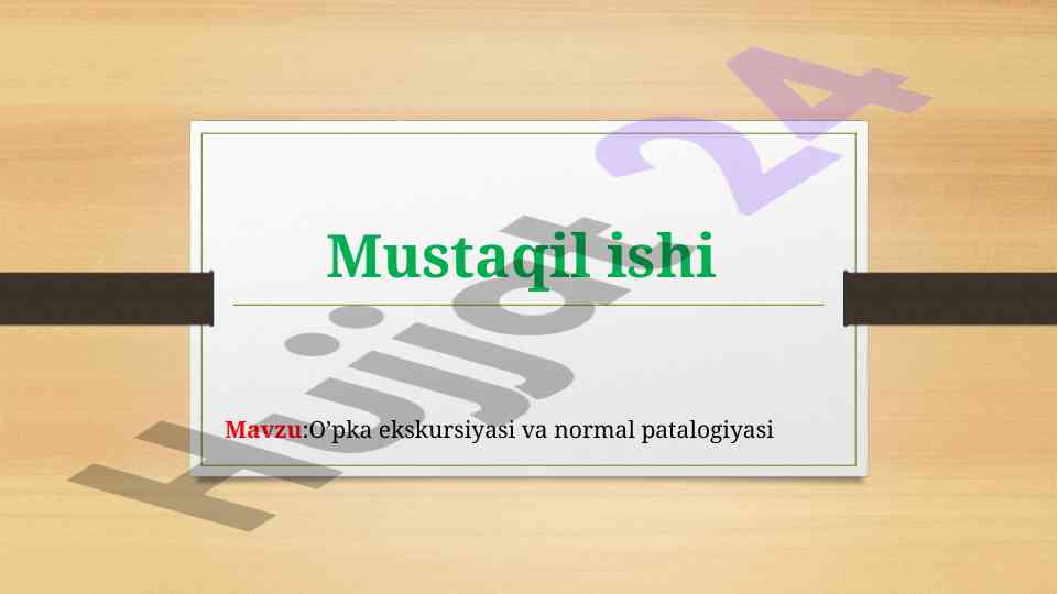 O'pka ekskursiyasi va normal patologiyasi tahlili