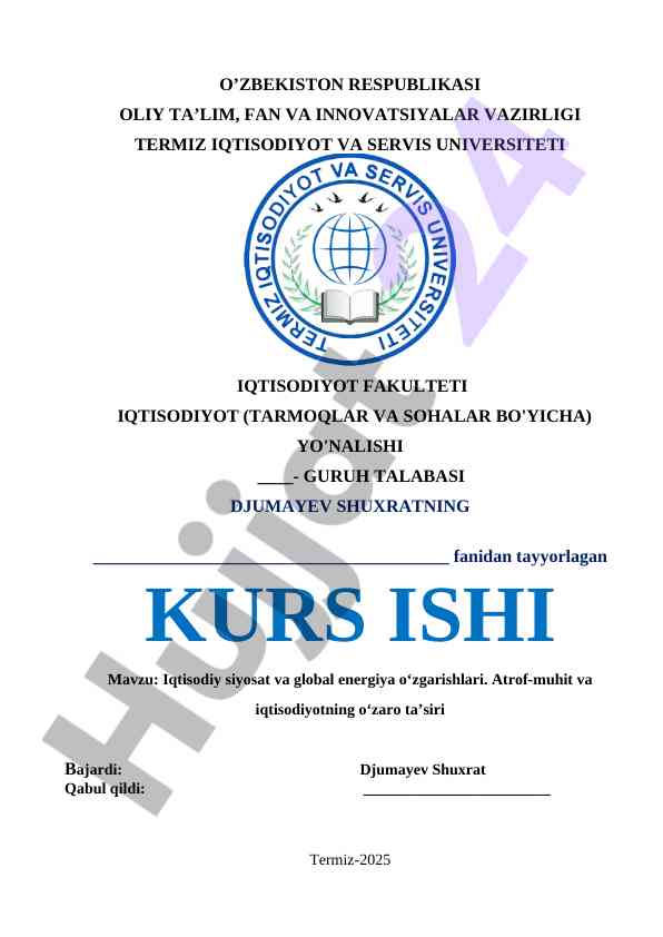 Iqtisodiy siyosat va global energiya o'zgarishlari