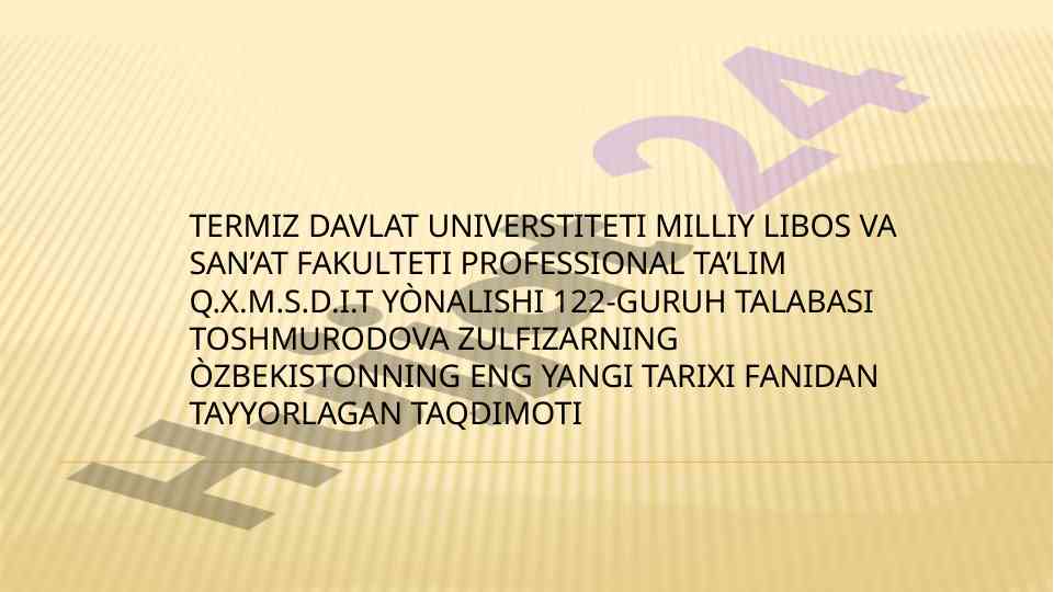Ózbekistonning eng yangi tarixi taqdimoti