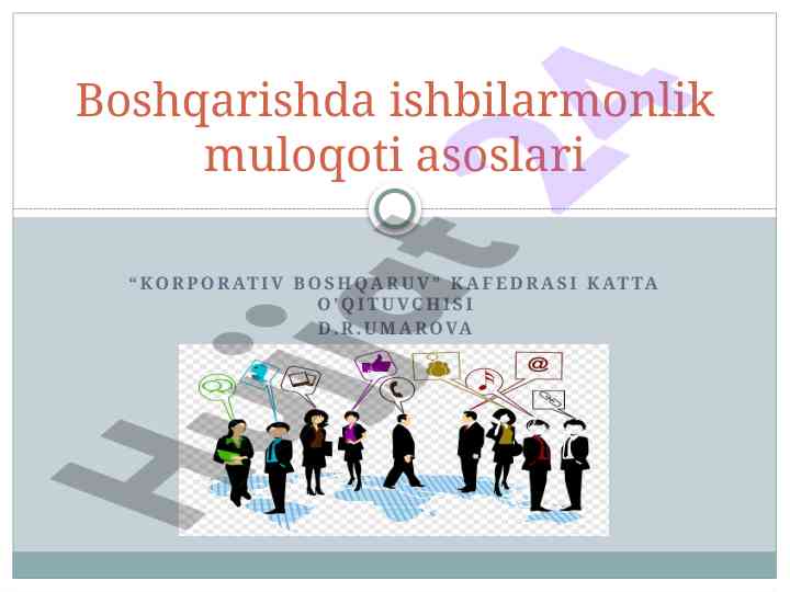 Boshqarishda ishbilarmonlik muloqoti asoslari